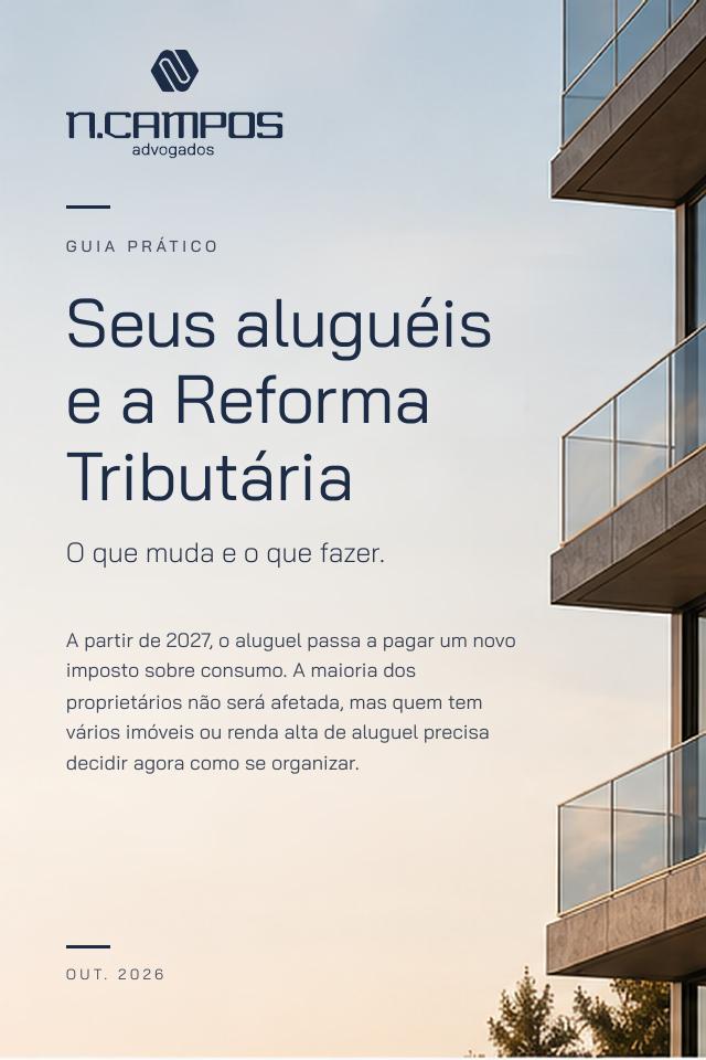 Capa do guia Seus aluguéis e a Reforma Tributária